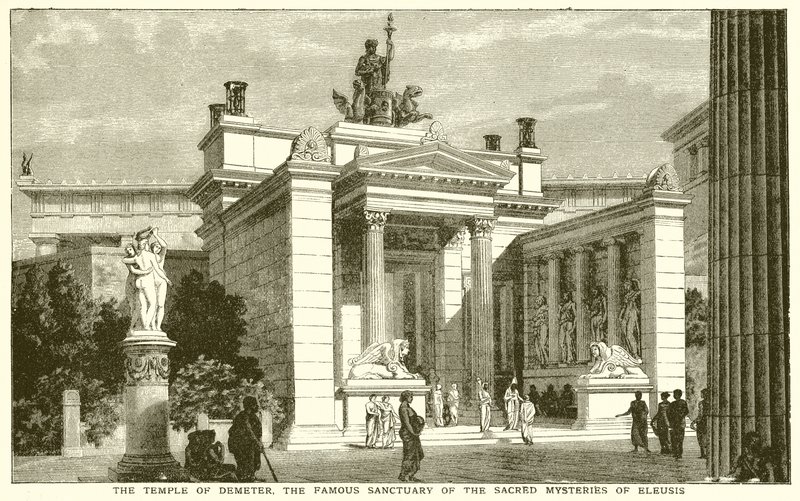 El templo de Deméter, el famoso santuario de los misterios sagrados de Eleusis de English School
