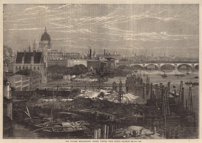 Las obras del Terraplén del Támesis, vistas desde el King