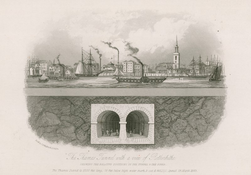 El túnel del Támesis con vista de Rotherhithe de English School