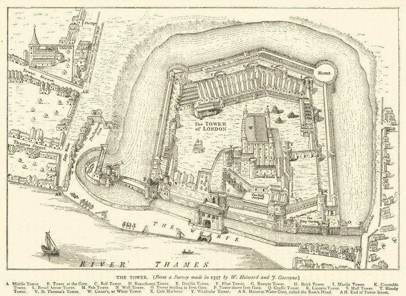 La Torre, de una encuesta realizada en 1597 por W Haiward y J Gascoyne de English School