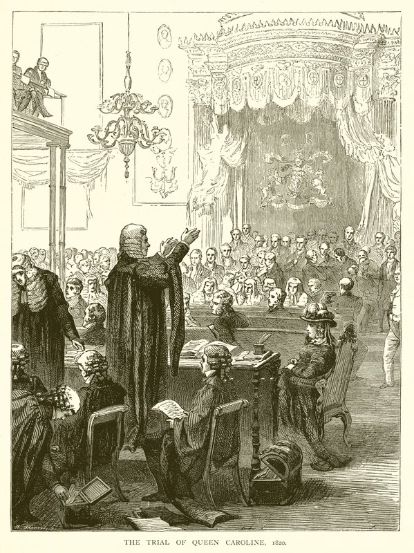 El Juicio de la Reina Carolina, 1820 de English School