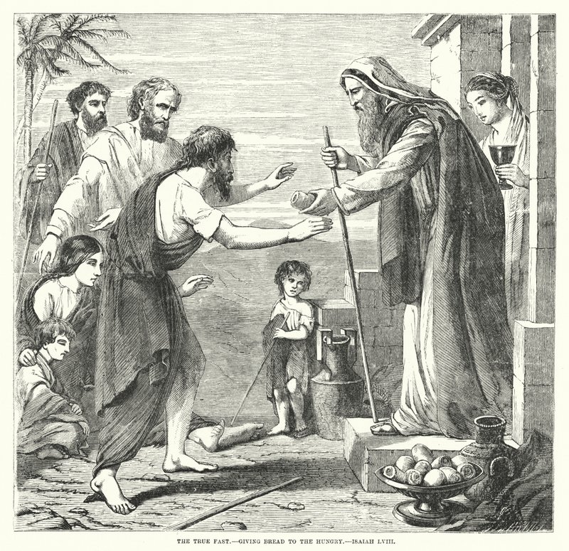 El verdadero ayuno, dando pan al hambriento, Isaías LVIII de English School