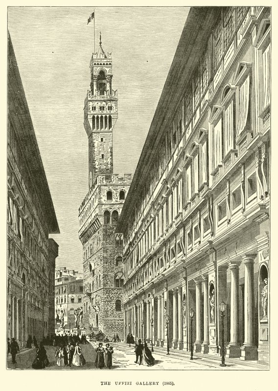 La Galería Uffizi, 1865 de English School
