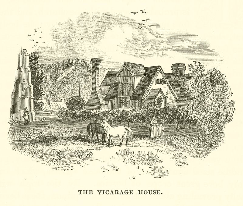 The Vicarage House (grabado) de English School