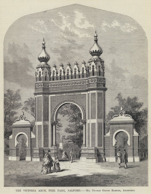 El arco de Victoria, Peel Park, Salford de English School