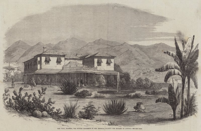 La Vigia, Madeira, la residencia de invierno de Su Majestad Imperial la Emperatriz de Austria (grabado) de English School