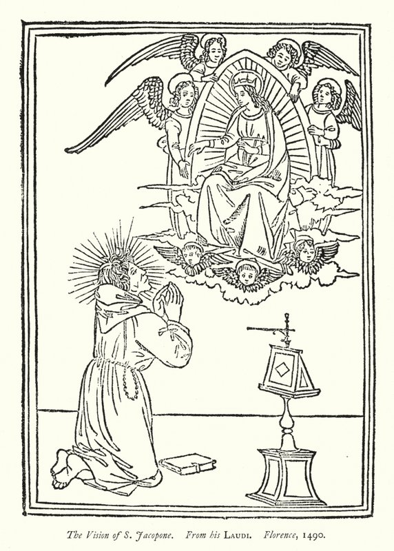 La Visión de San Jacopone, De sus Laudi, Florencia de English School