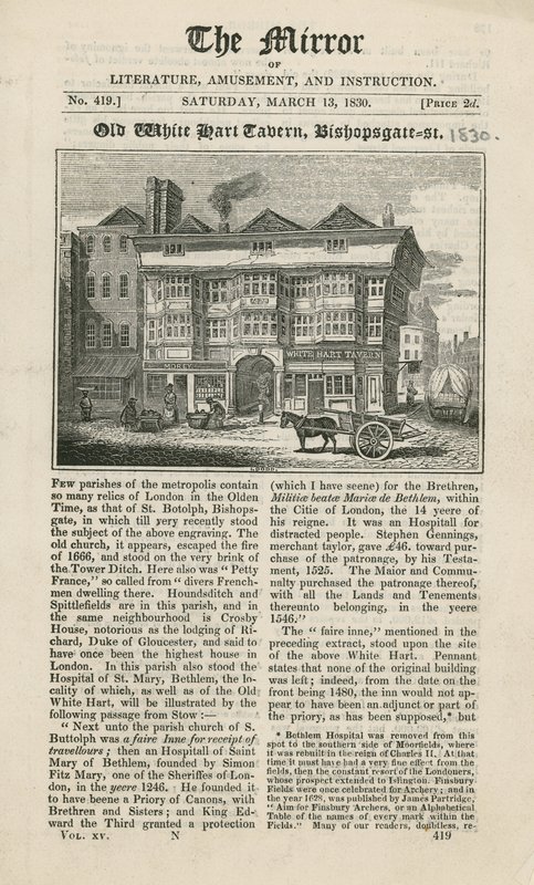 Taberna White Hart, Bishopsgate Street de English School