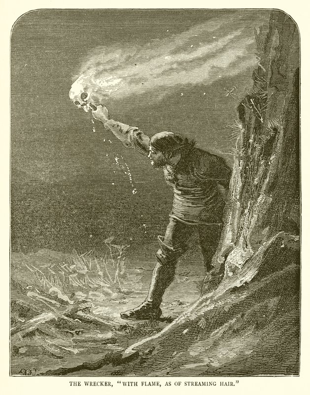El naufragador, con llama, como de cabello al viento de English School