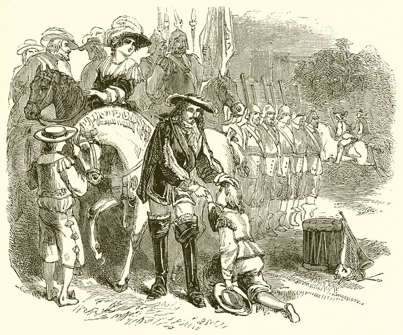El joven John Churchill solicitando una comisión en uno de los regimientos reales de English School