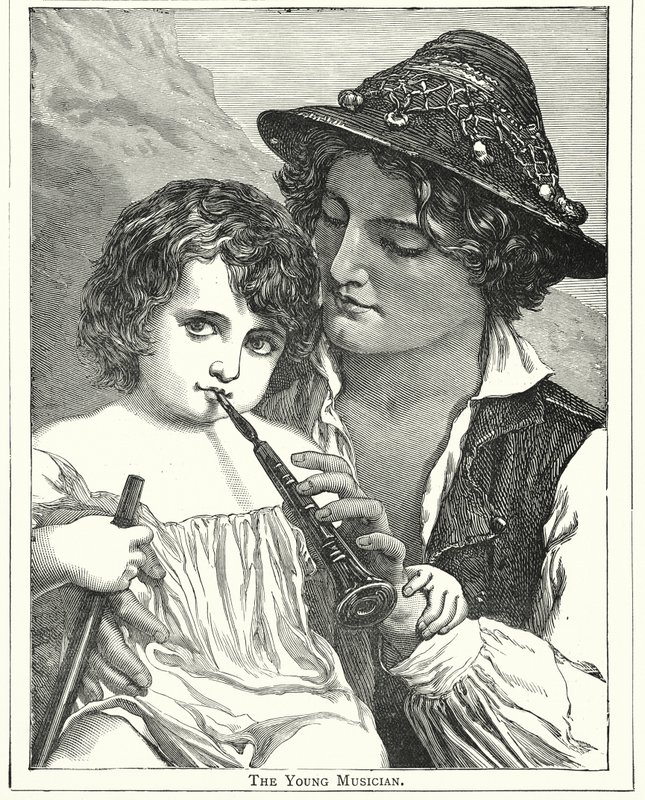 El joven músico (grabado) de English School
