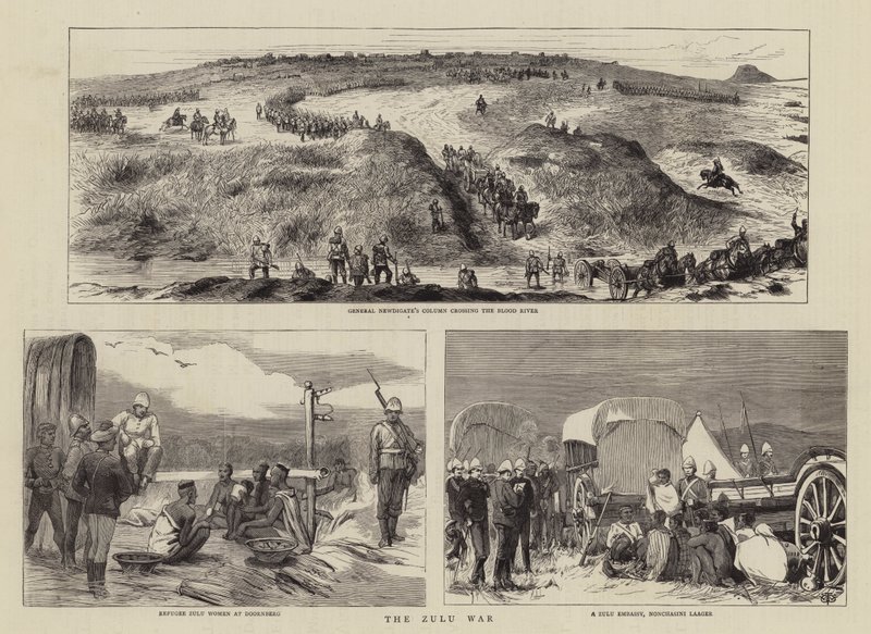 La Guerra Zulú (grabado) de English School