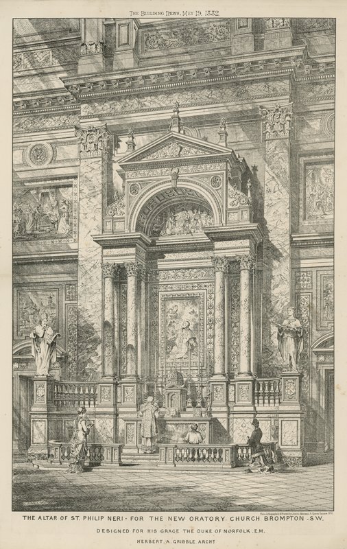 El altar de San Felipe Neri para la nueva iglesia del Oratorio de English School