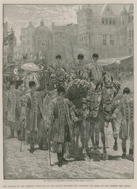 La llegada de la Reina en Estado al Instituto Imperial de English School