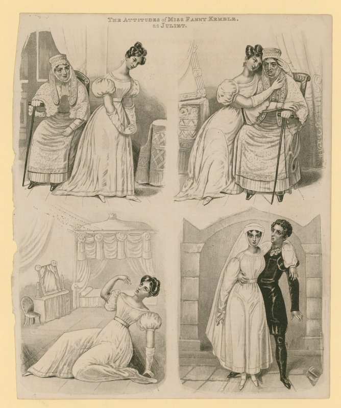 Las actitudes de Miss Fanny Kemble como Julieta de English School