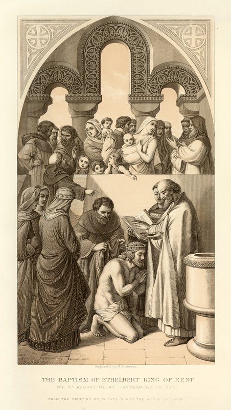 El bautismo de Ethelbert Rey de Kent de English School