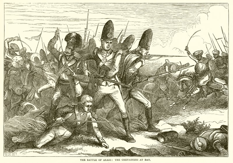 La batalla de Arass: Los granaderos en apuros (1775) de English School