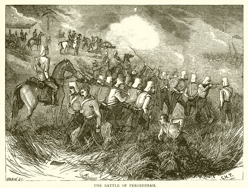 La batalla de Ferozeshah (1845) de English School