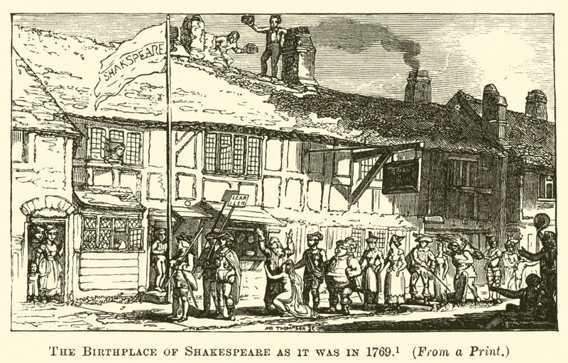 El lugar de nacimiento de Shakespeare como era en 1769 de English School