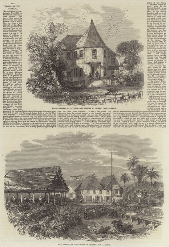 La revuelta negra en Jamaica (grabado) de English School