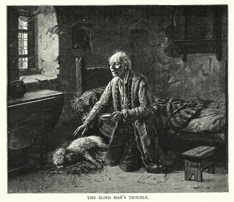 La angustia del ciego (grabado) de English School