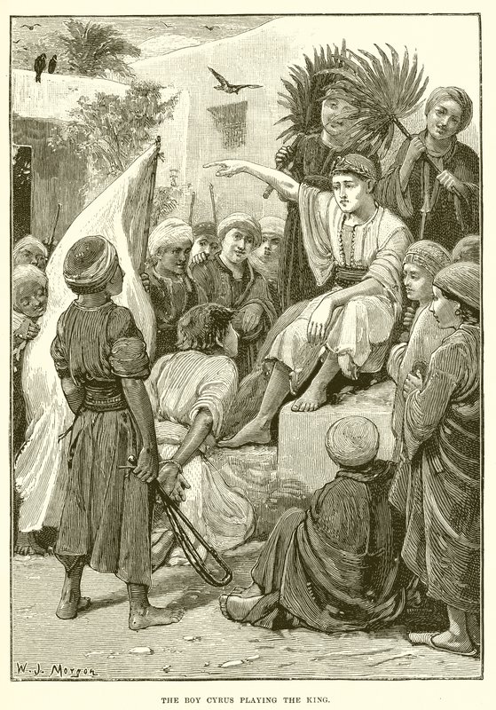 El joven Ciro jugando al rey de English School