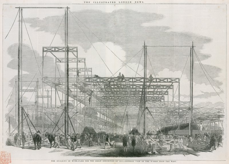 El edificio en Hyde Park, Londres, para la Gran Exposición de 1851 de English School