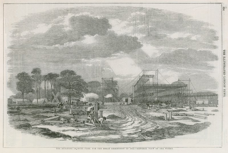 El edificio en Hyde Park, Londres, para la Gran Exposición de 1851 de English School
