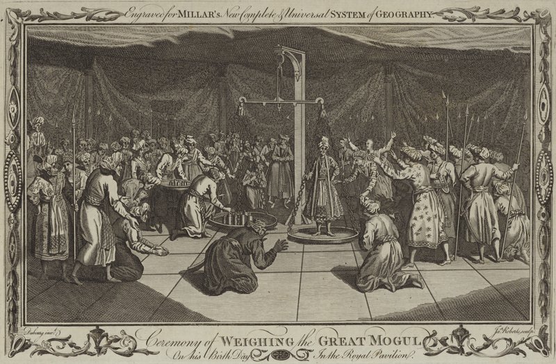 La ceremonia de pesar al Gran Mogol en su cumpleaños de English School