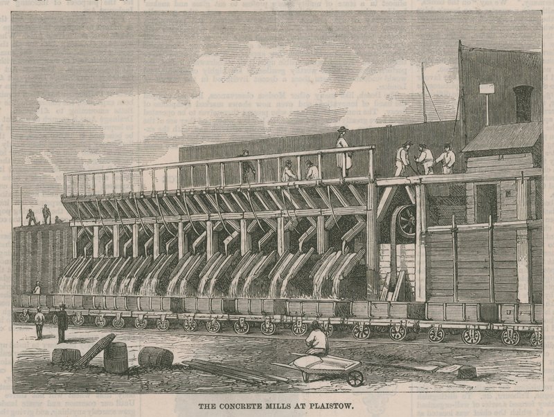 Los molinos de concreto en Plaistow de English School