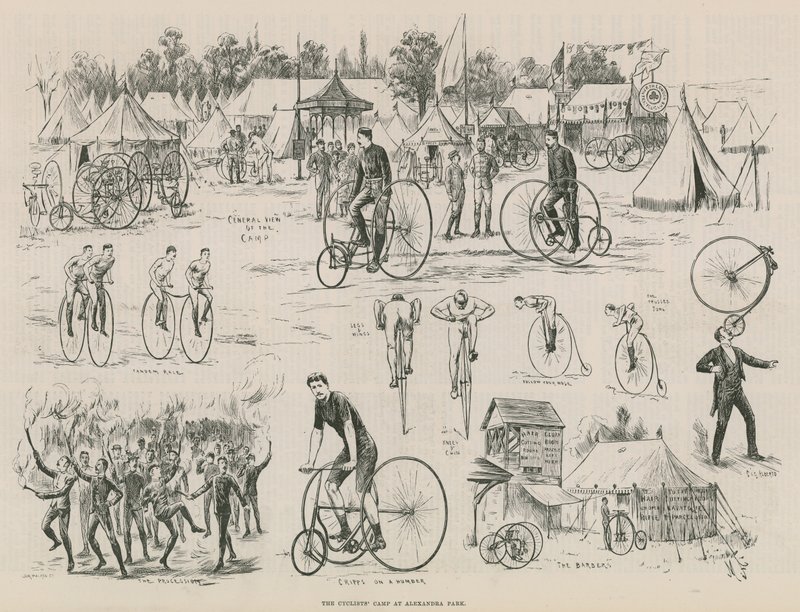 El campamento de ciclistas en Alexandra Park de English School