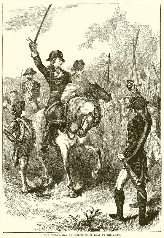La declaración de independencia leída al ejército de English School