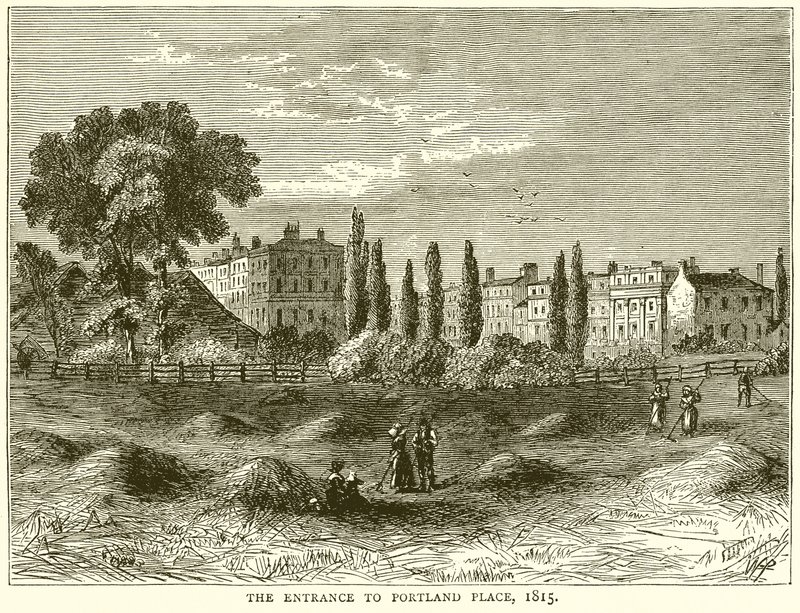 La entrada a Portland Place, 1815 de English School