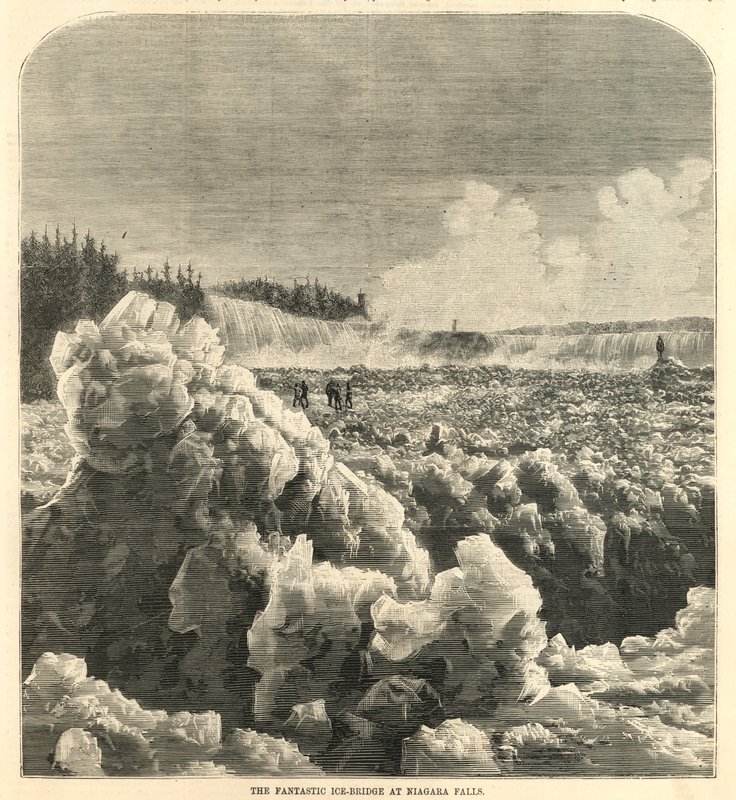 El fantástico puente de hielo en las cataratas del Niágara de English School
