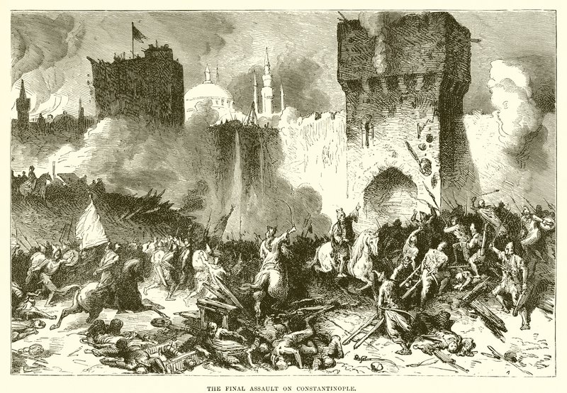 El asalto final de Constantinopla de English School