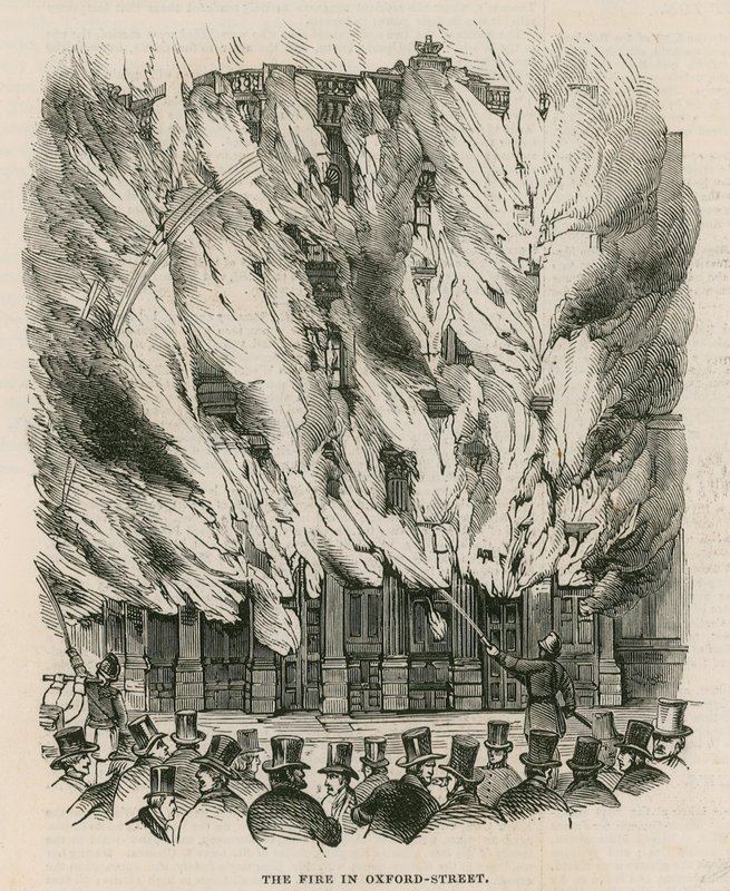 El incendio en Oxford Street, Londres de English School