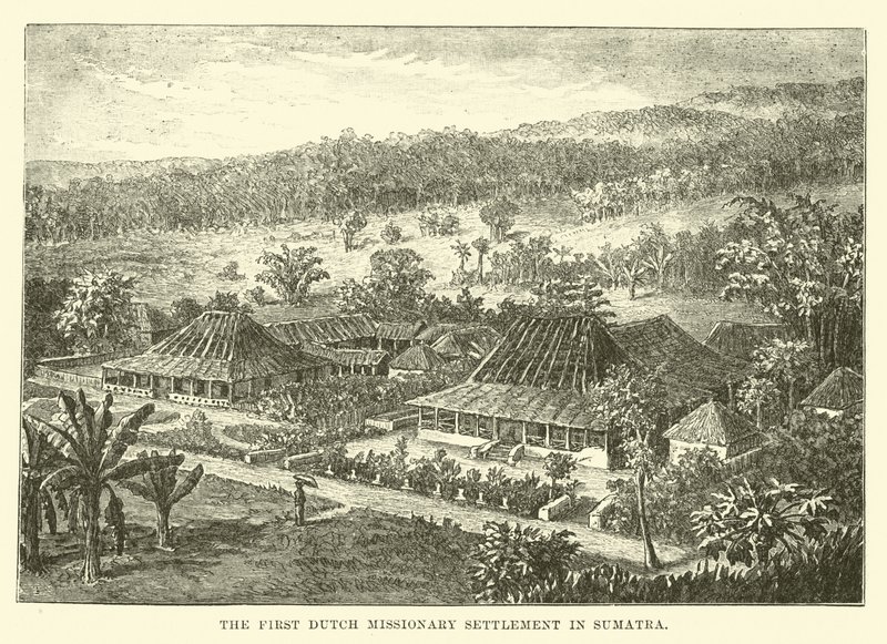 El primer asentamiento misionero holandés en Sumatra de English School