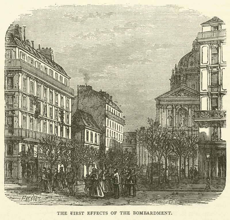 Los primeros efectos del bombardeo, noviembre 1870 de English School