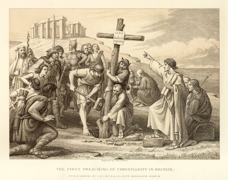 La primera predicación del cristianismo en Gran Bretaña de English School
