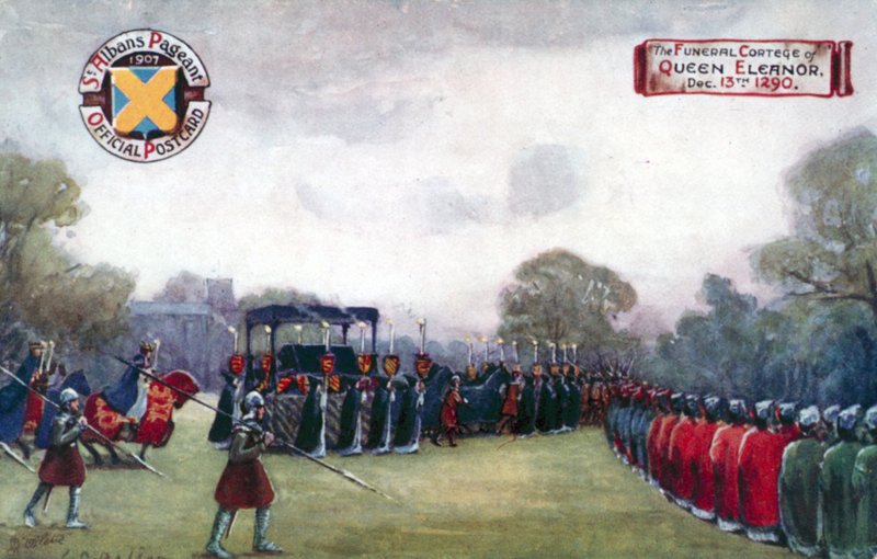 El cortejo fúnebre de la Reina Eleanor, 13 de diciembre de 1290 de English School