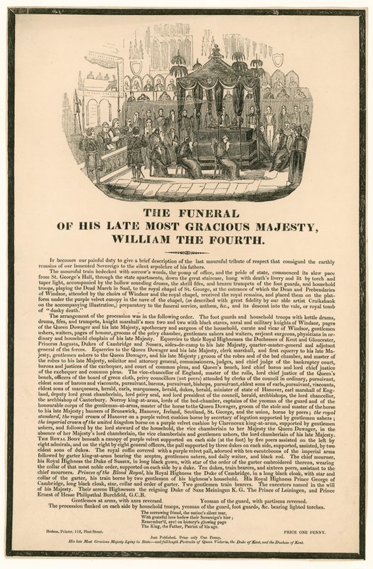 El funeral del Rey Guillermo IV de English School