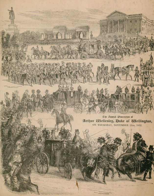 La procesión fúnebre de Arthur Wellesley, el Duque de Wellington, el 18 de noviembre de 1852 de English School