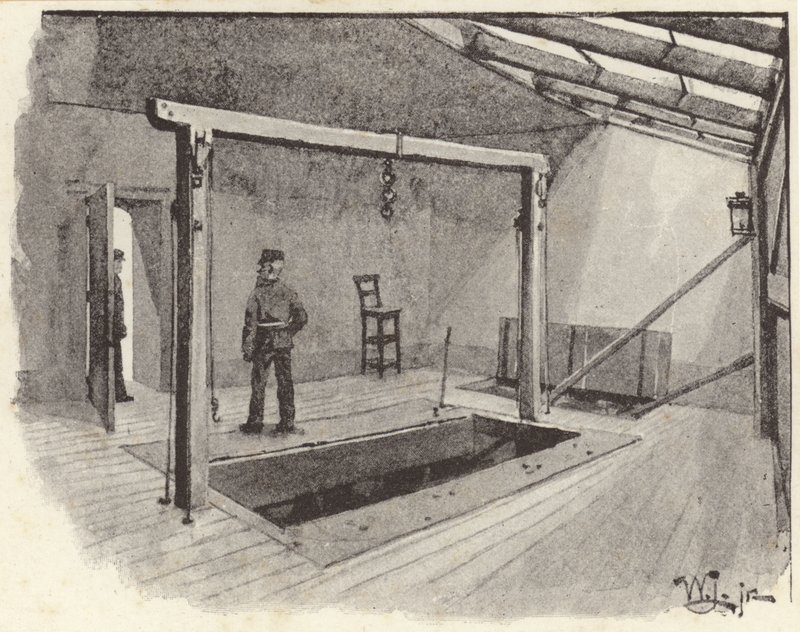 La horca en la Prisión de Newgate de English School