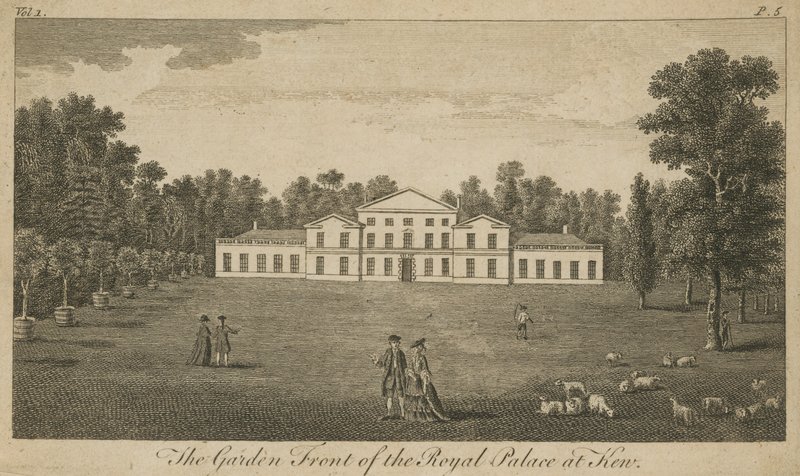 La fachada del jardín del Palacio Real en Kew, Londres de English School