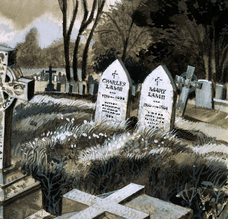 Las lápidas de Charles y Mary Lamb de English School
