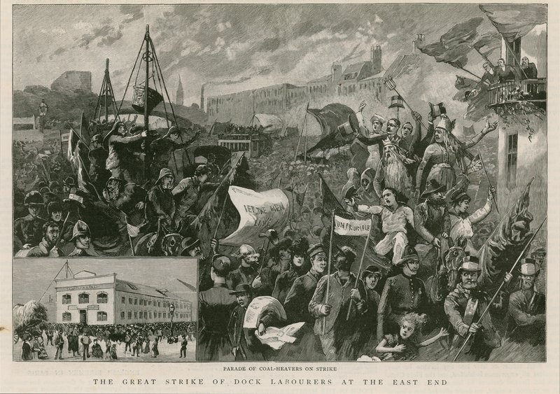 La gran huelga de los trabajadores portuarios en el East End de English School
