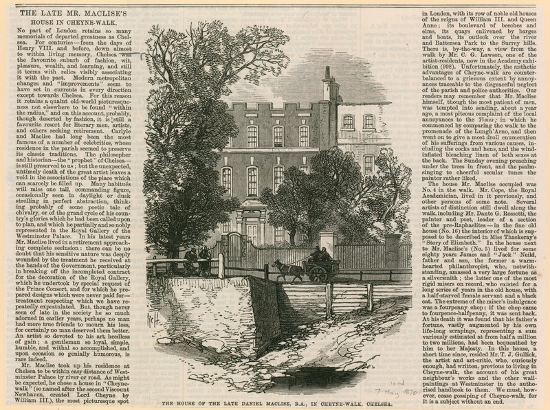 La casa de Daniel Maclise en Cheyne Walk de English School