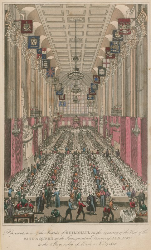 El interior del Guildhall en la cena de inauguración del concejal Key de English School