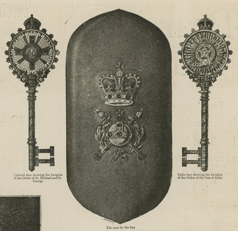 La llave utilizada por la Reina en la inauguración del Instituto Imperial de English School