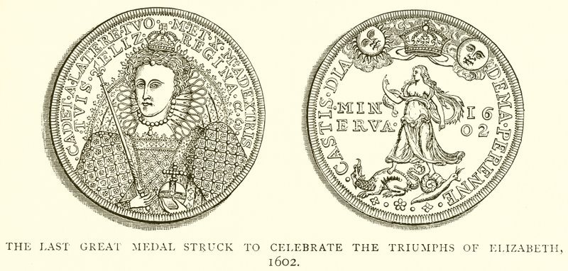 La última gran medalla acuñada para celebrar los triunfos de Isabel, 1602 de English School